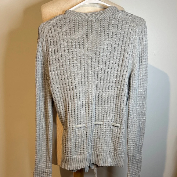 Hannah Light Gray Cable Knit Cardigan 100% cotton - Picture 3 of 3